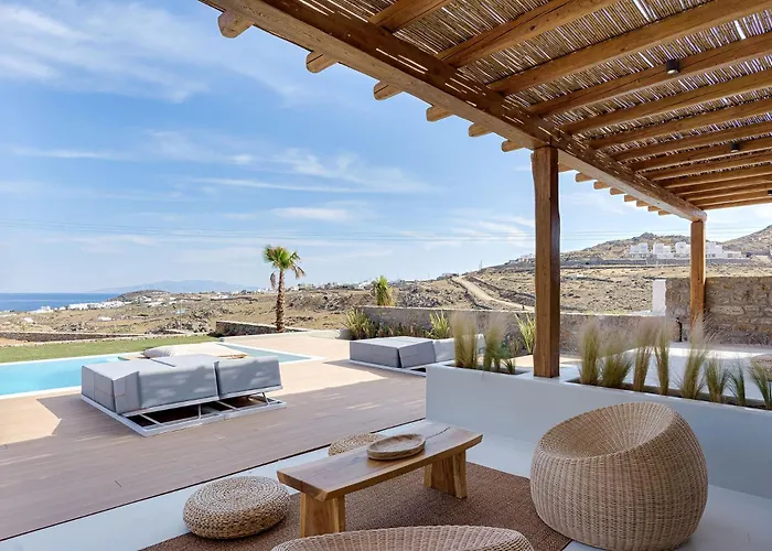 别墅 Yasemin - Mykonos Paradise - Views - Pool - Large Garden 卡拉法蒂斯